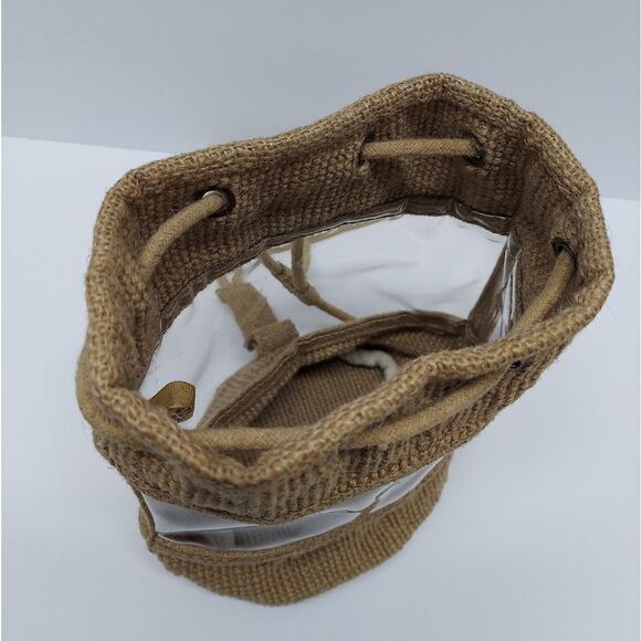 Mary Kay Jute Vintage Backpack Barrel Bag Sac Clear Boho Bag Summer Concert Show - Picture 6 of 9